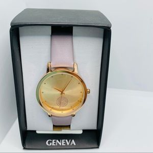 Watch Geneva light mauve band & gold face!
